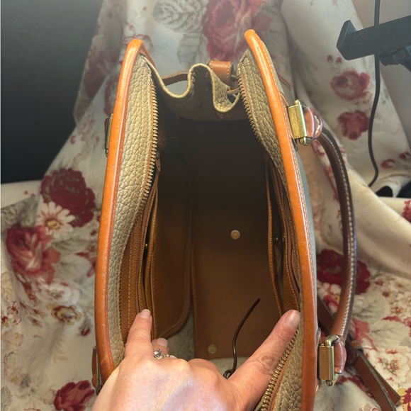 Dooney & Bourke Brown and Tan Leather Satchel - Picture 6 of 8